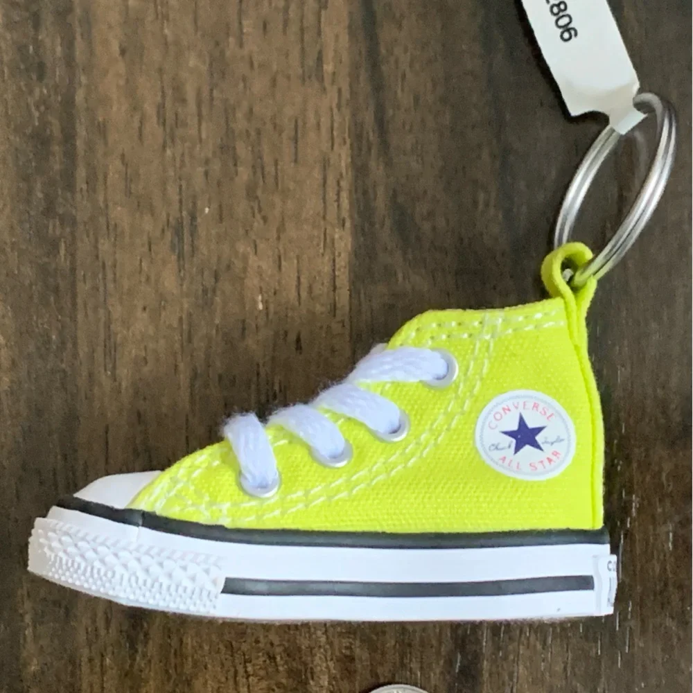 CONVERSE ALL STAR Chuck Taylor High Tops Yellow Canvas Keychain/ Bag Charm